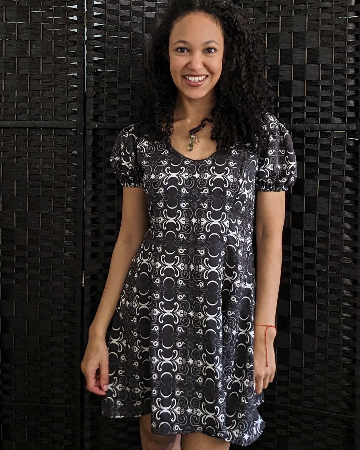 Sabrina Dress | Short Puff Sleeves | Nyx Print