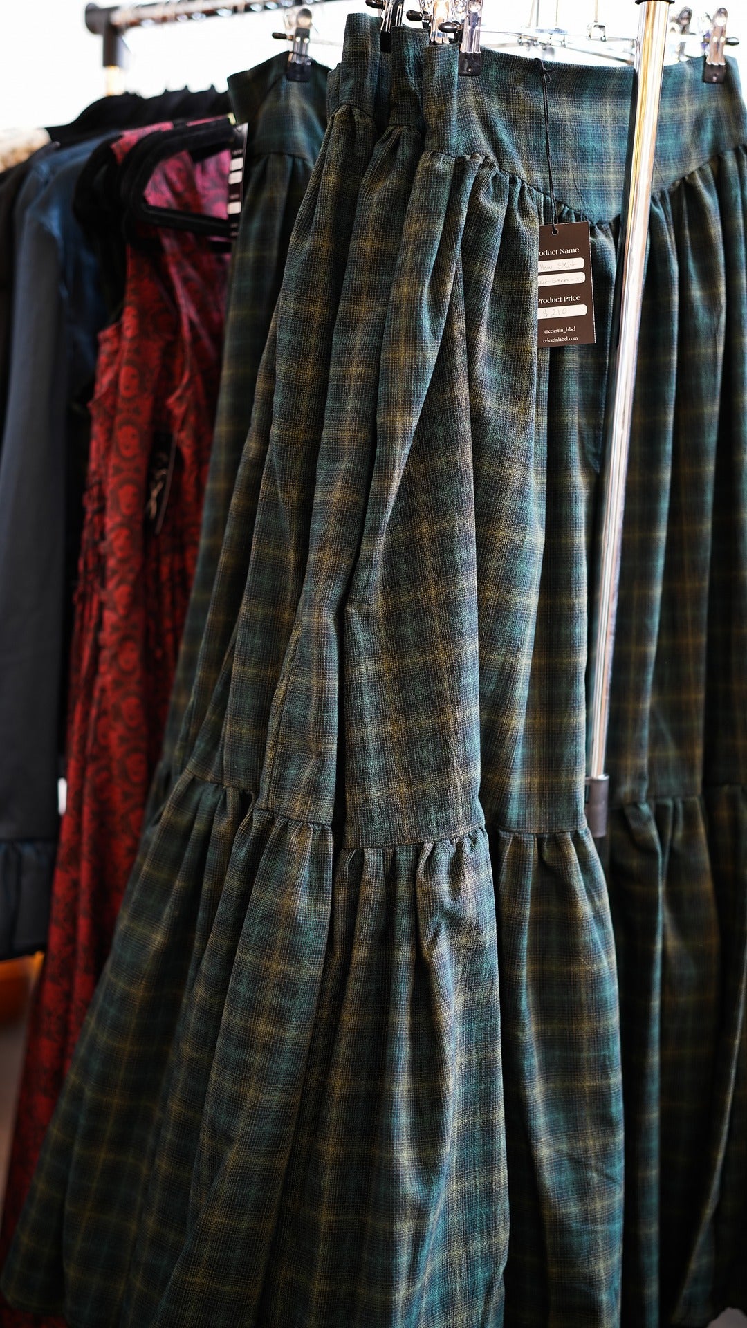 Willow Skirt Forest Green Check