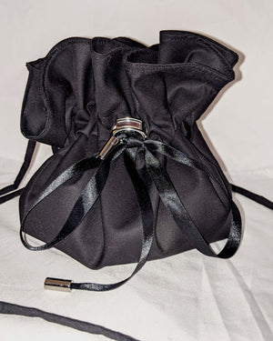 cross body back in black, 90s style for renaissance fair. fairy bag